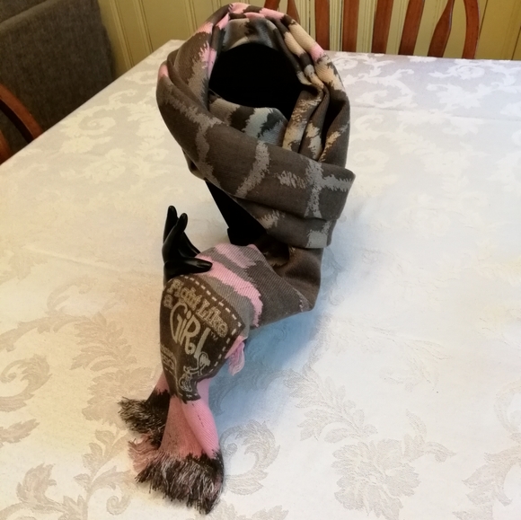 Fight Like A Girl Knit Tie Dye Scarf - Picture 5 of 7